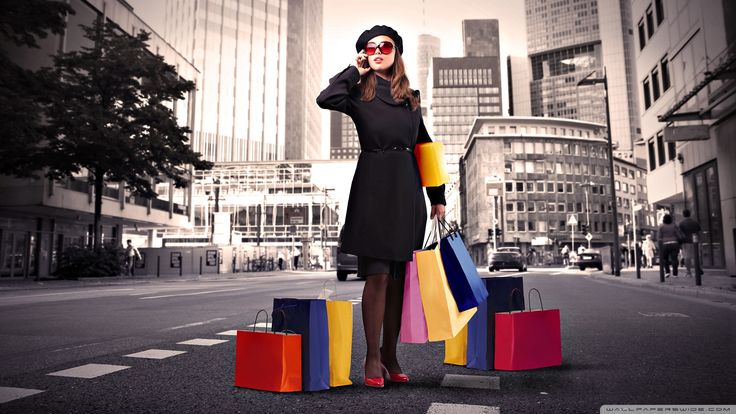 Female shopper successful with her day
